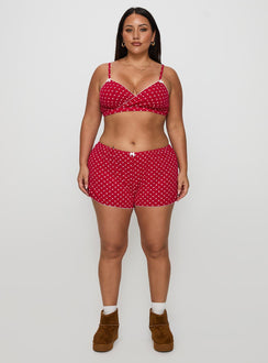 Slumber Pointelle Sleep Bralette Red Curve