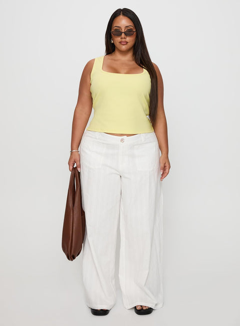 Vendi Low Rise Pant White Curve