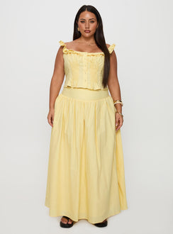Valerio Maxi Skirt Yellow Curve