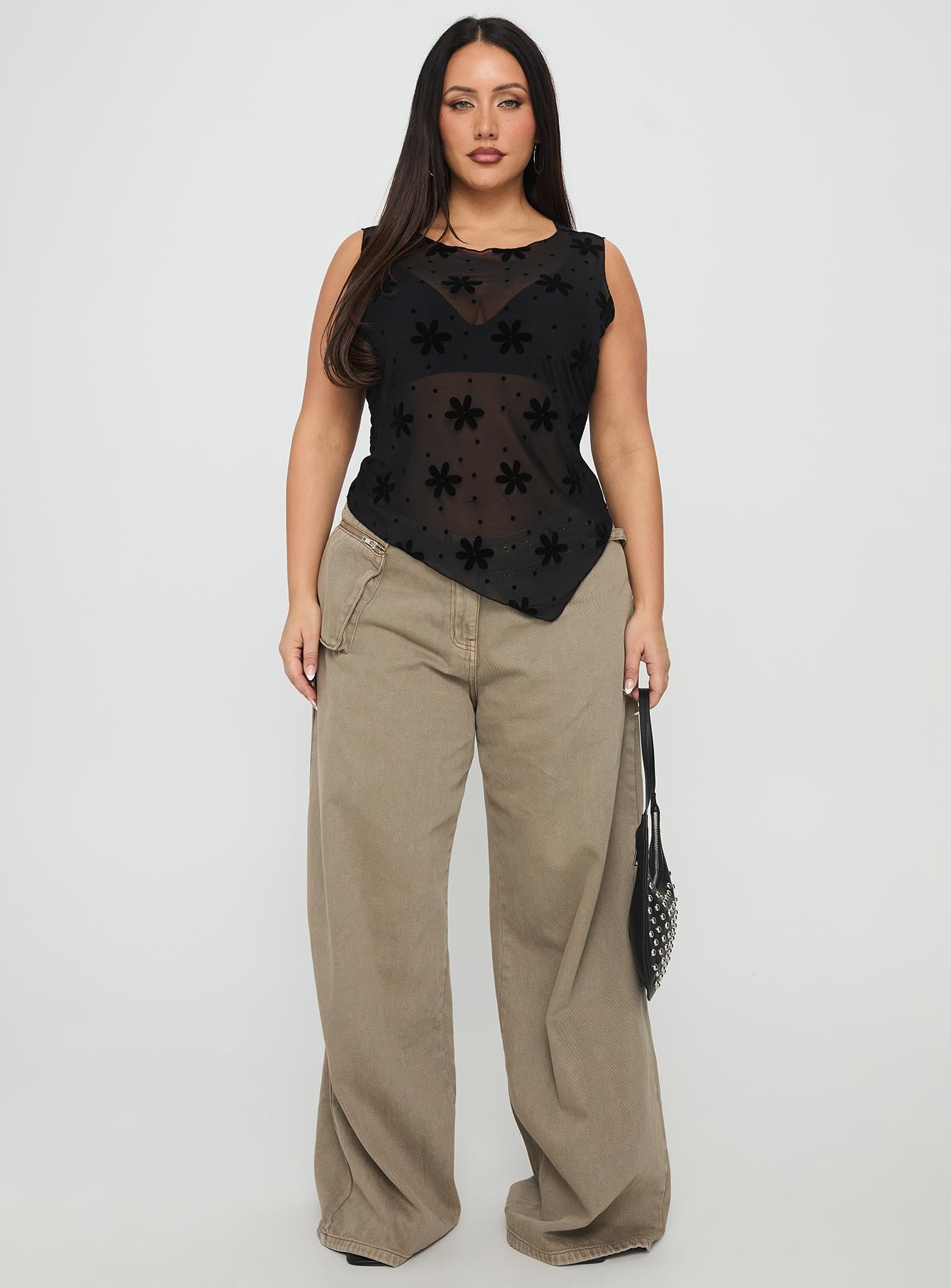 Avelaine Mesh Top Black Curve