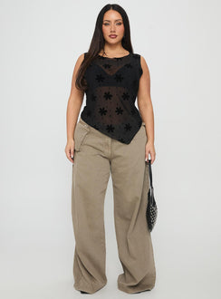 Avelaine Mesh Top Black Curve