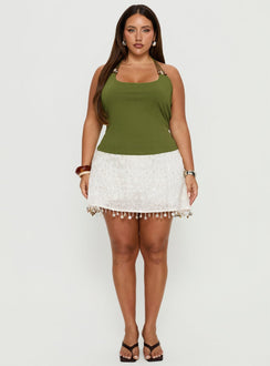 Roller Coaster Bead Detail Top Green Curve