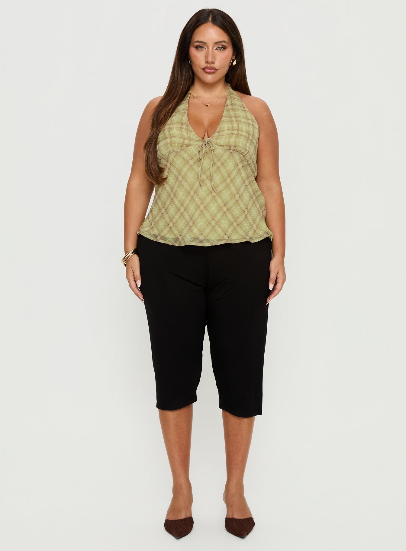 Amalthea Top Green Check Curve