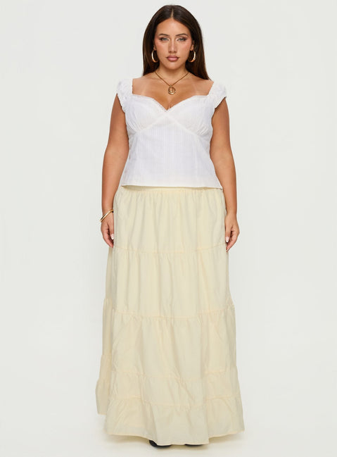Garden Party Maxi Skirt Lemon Curve