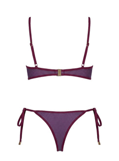 Kennedie Shine High Cut Bikini Bottoms Deep Purple