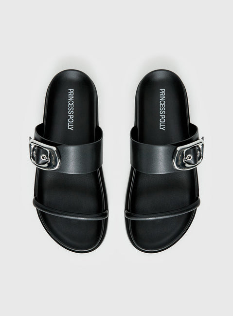 Worth It Buckle Detail Sandals Black