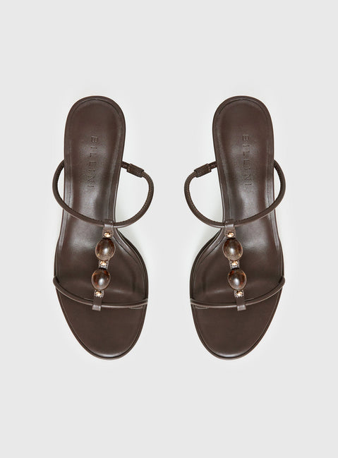 Billini Olympie Gem Detail Heels Brown