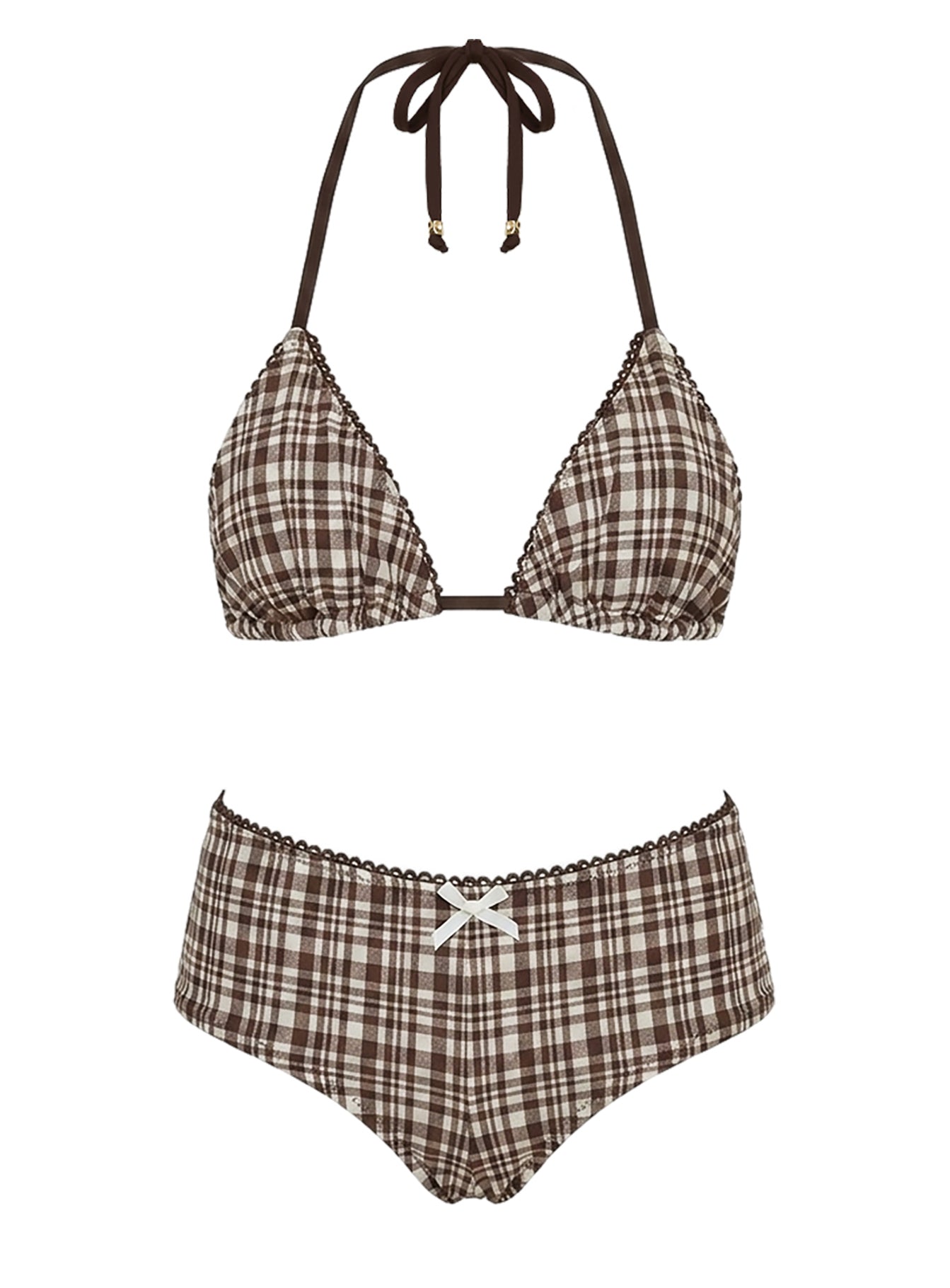 Staasie Swim Shorts Brown Check