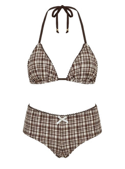 Staasie Swim Shorts Brown Check