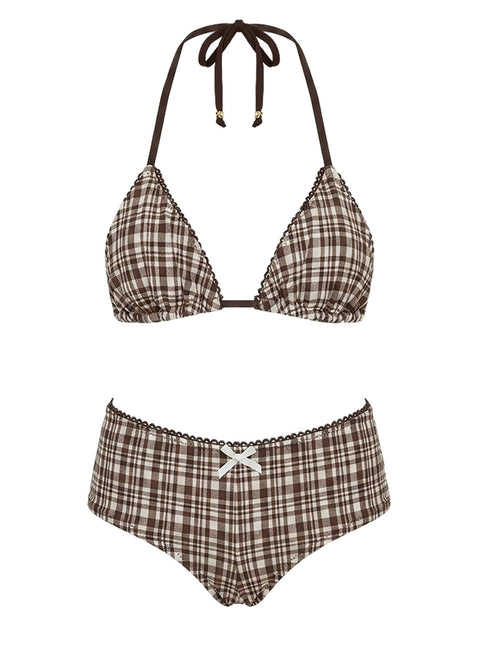 Staasie Swim Shorts Brown Check