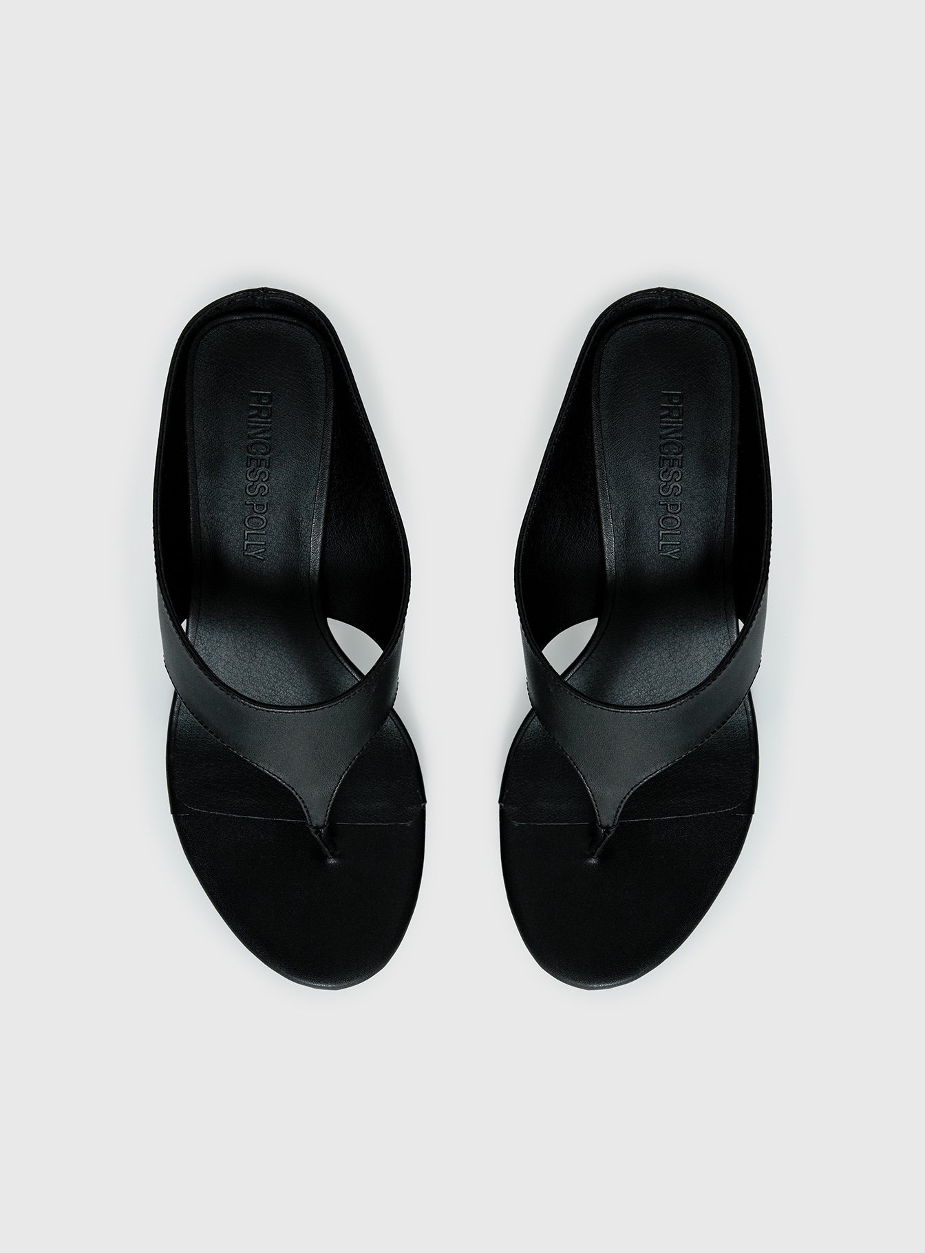 Early Light Wedge Thong Heels Black