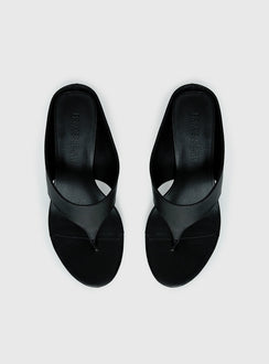 Early Light Wedge Thong Heels Black