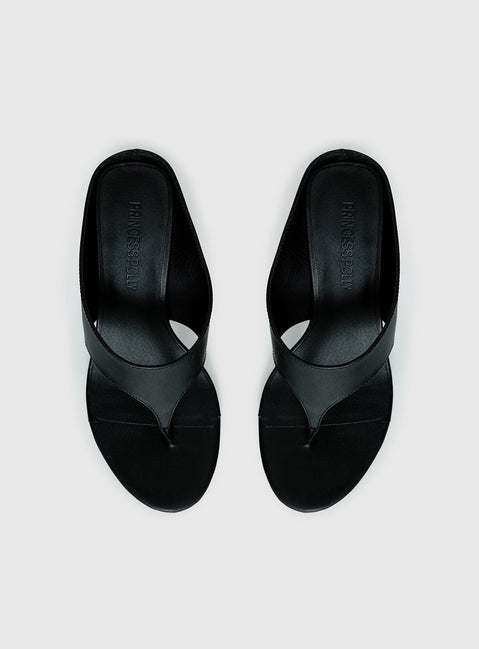 Early Light Wedge Thong Heels Black