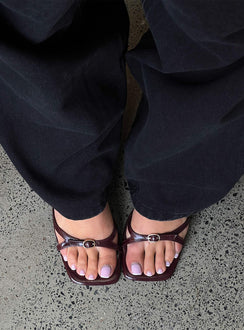 Billini Tesni Buckle Detail Heels Berry Shine