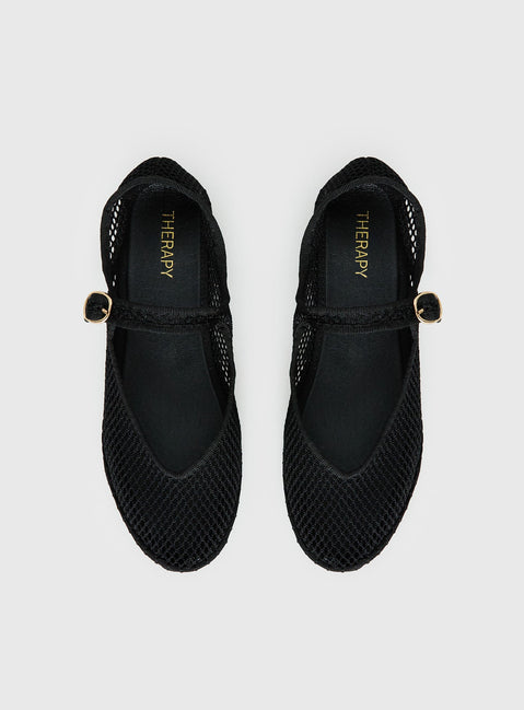 Therapy Alicante Mesh Ballet Flats Black