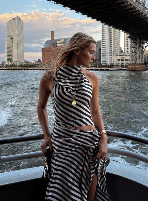 Heritage Halter Top Cream Stripe