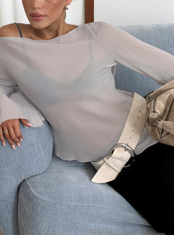 Esmaria Long Sleeve Flared Top Slate