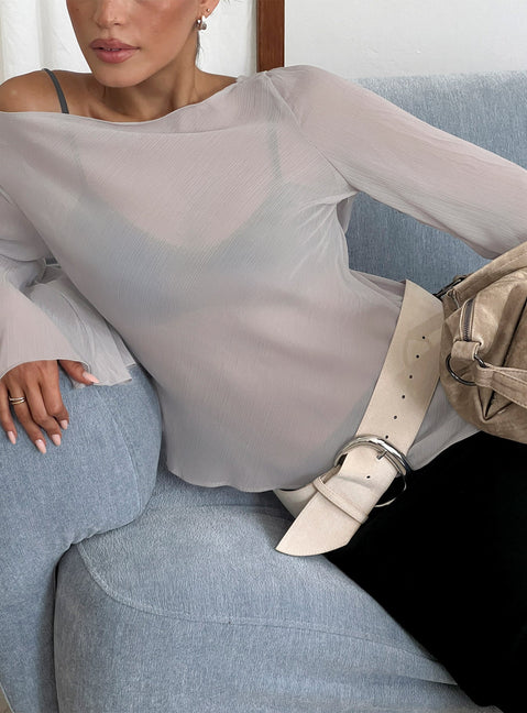 Esmaria Long Sleeve Flared Top Slate