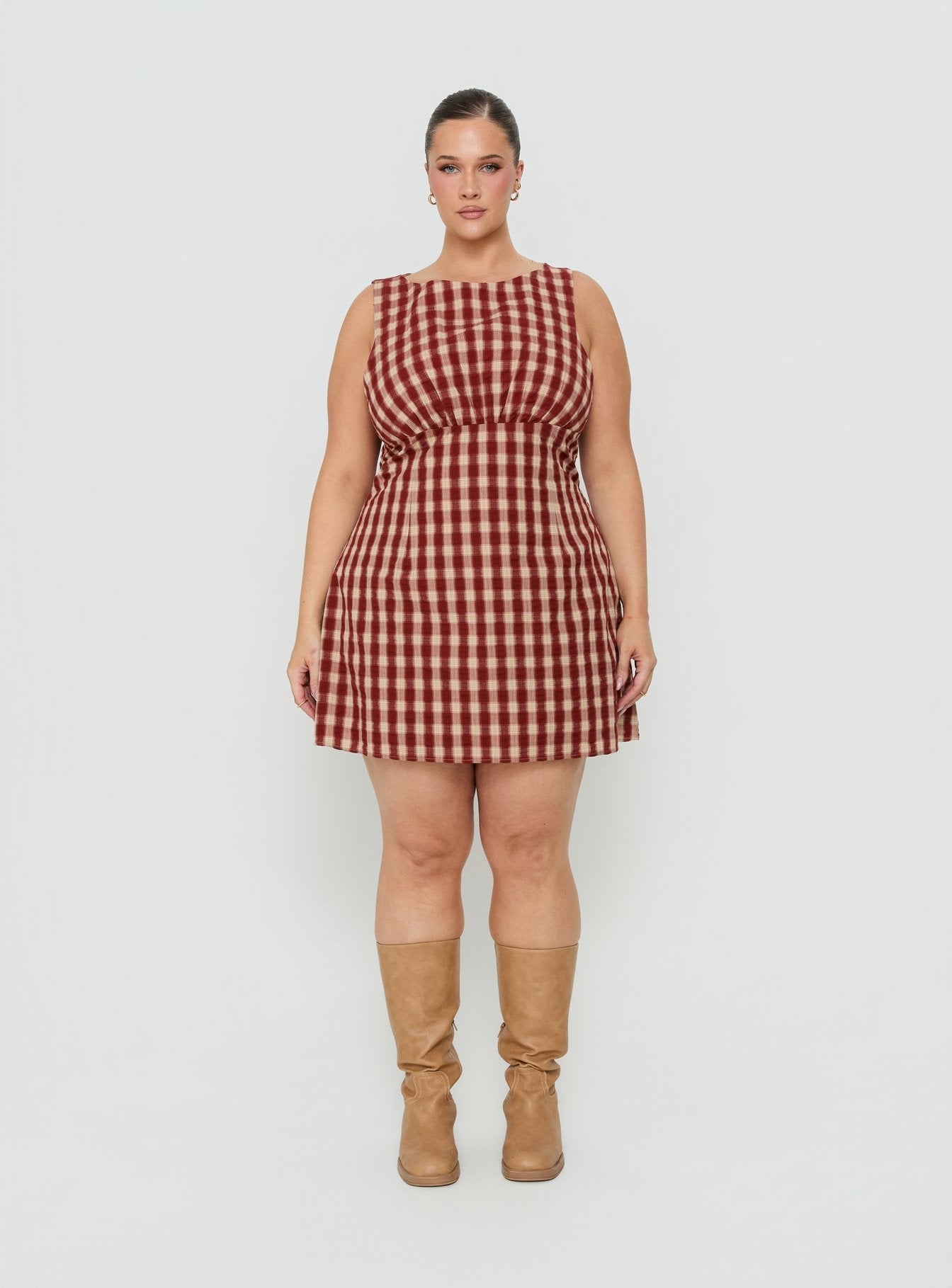 Sweet Somethings Mini Dress Red Check Curve
