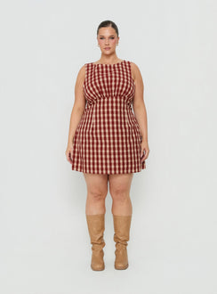 Sweet Somethings Mini Dress Red Check Curve