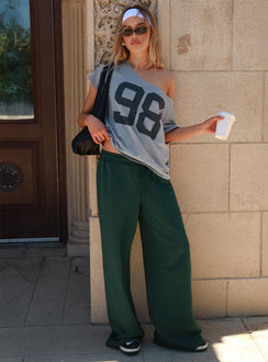 Stayback Wide Neck Graphic Top Blue