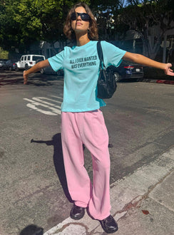All I Ever Wanted Graphic Relaxed Tee Aqua