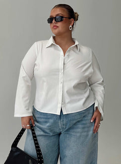 Anni Stripe Shirt Pinstripe White Curve