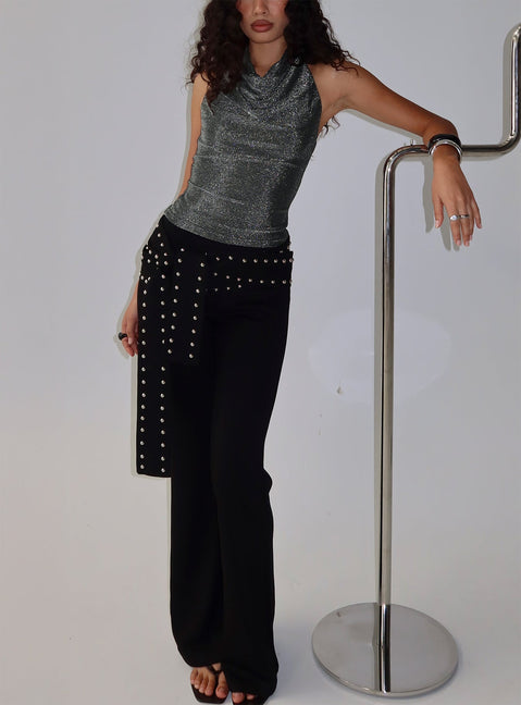 Giggle Top Charcoal Shimmer