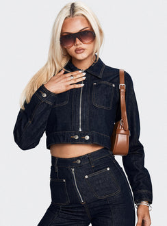 Stallion Cropped Jacket Indigo