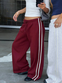 Kennah Wide Leg Sweat Pants Cherry