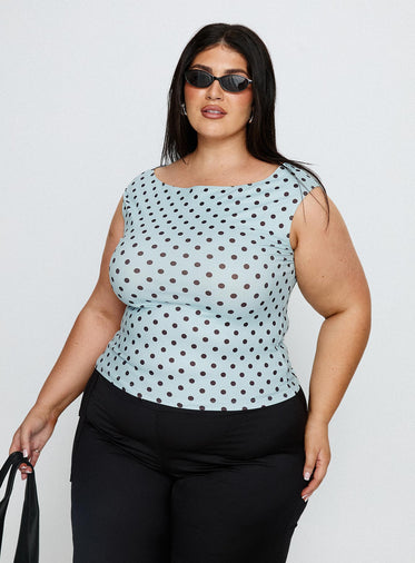 Cheirosa Off Shoulder Top Blue / Brown Curve