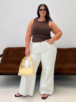 Naylor Mid Rise Wide Leg Jeans Cream Curve