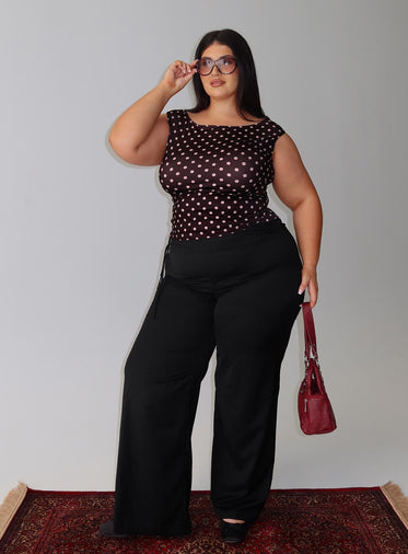 Just Have Fun Wide Leg Pant Black Curve