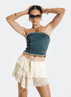 product Princess Polly Sleeveless High Neck  Omas Bandeau Top Blue Acid Wash