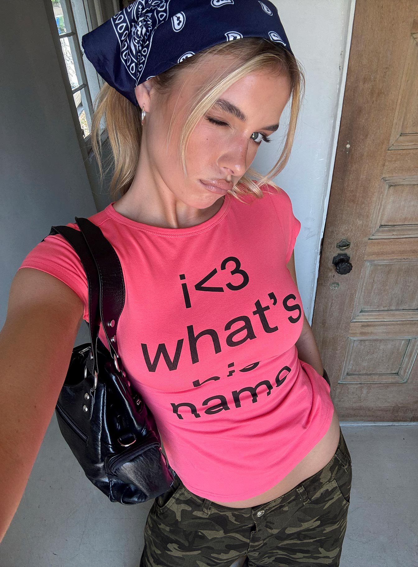 What's His Name Graphic Top Hot Pink