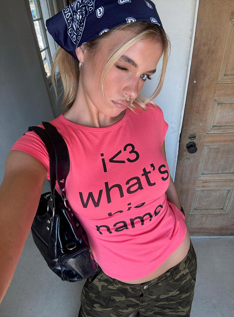What's His Name Graphic Top Hot Pink