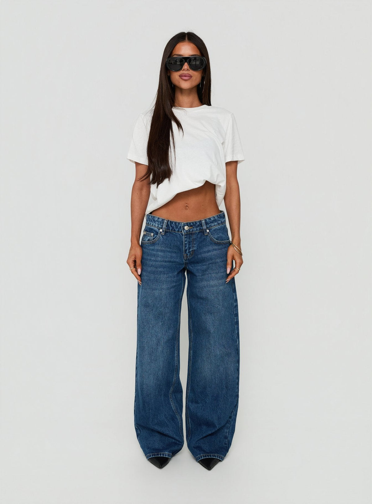 Ellanor Low Rise Straight Leg Jeans Vintage Dark Blue