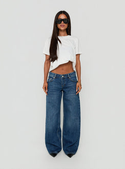 Ellanor Low Rise Straight Leg Jeans Vintage Dark Blue