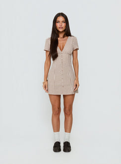 Loveliness Romper Brown Check
