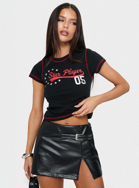 Starplayer 05 Graphic Top Black