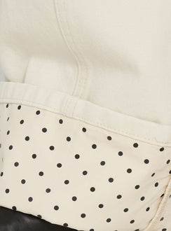 Nikoletta Foldover Jeans Cream / Polka Petite