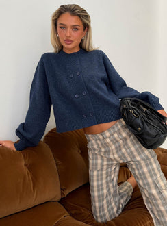 Kammi Button Up Cardigan Navy