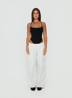 All Tied Up Bodysuit Black Sleeveless Bodysuit 
