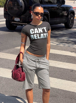 Can't Relate Graphic Top Grey / Blue