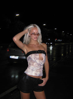 Jalyne Strapless Belted Top Animal