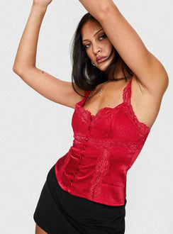 Stilling Lace Top Red