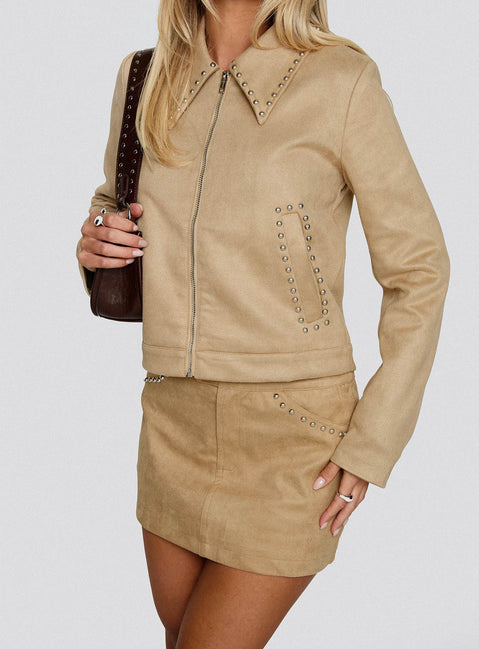 Willoughby Mini Skirt Beige