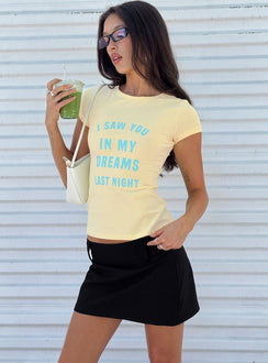 Always In My Dreams Graphic Baby Tee Yellow