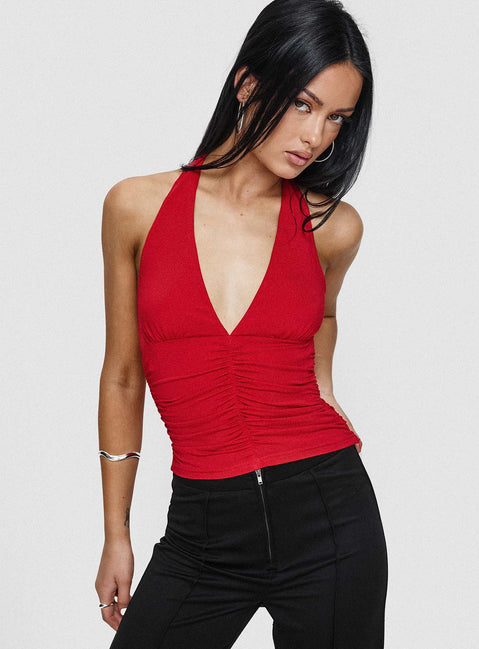 Temptress Halter Top Red