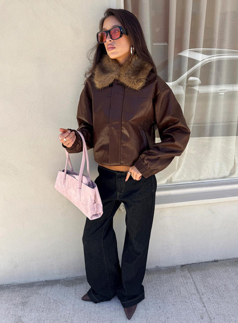 Humankind Faux Fur Jacket Brown